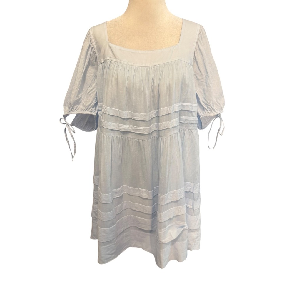 J.Crew Light Blue Calliste Mini Dress in Cotton Voile CA716 Size Medium NEW